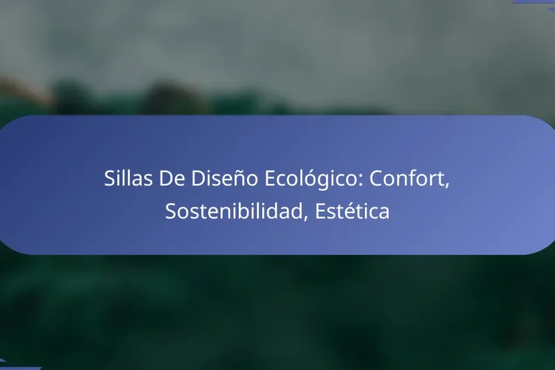 Sillas De Diseño Ecológico: Confort, Sostenibilidad, Estética