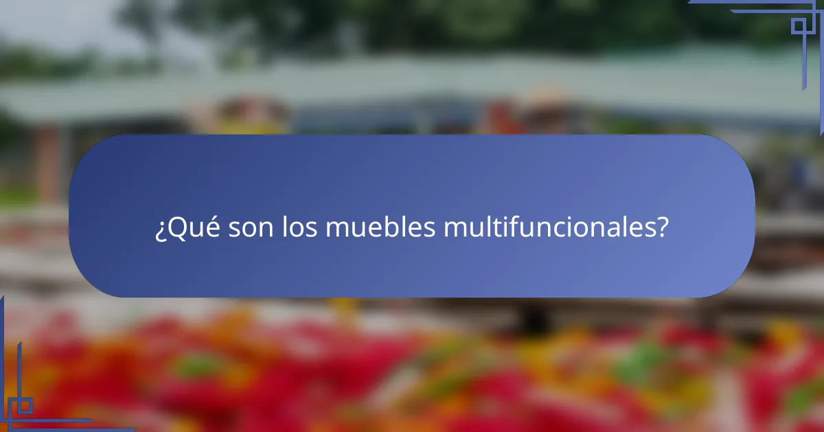 ¿Qué son los muebles multifuncionales?